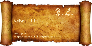 Nehr Lili névjegykártya